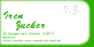 iren zucker business card